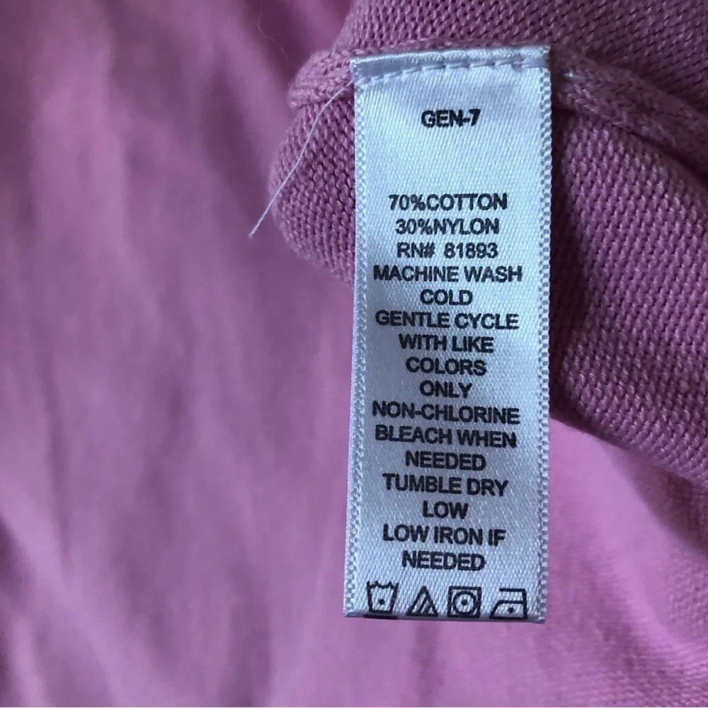 Denim & Co pink cotton blend knit short cardigan in size 1x